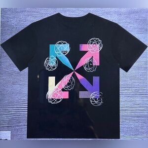 Off-White Black Geometric Arrows Logo Tee Size L NWT Rare Virgil Abloh